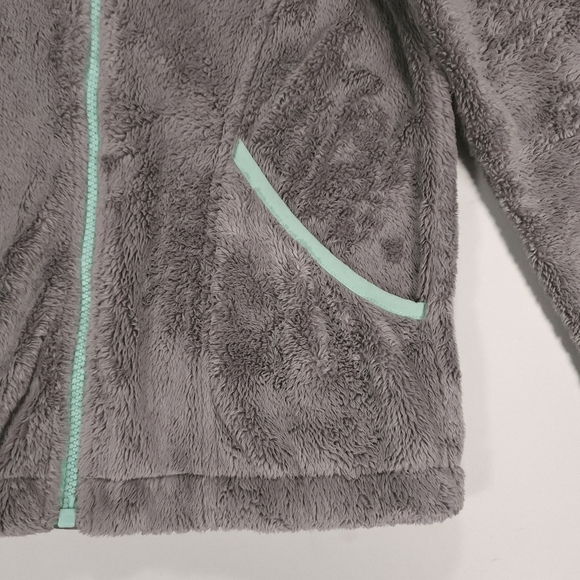 The Northface Oso Fleece Hoodie Full Zip Jacket! GirlsSize M 10-12 Gray GUC! - Picture 7 of 16